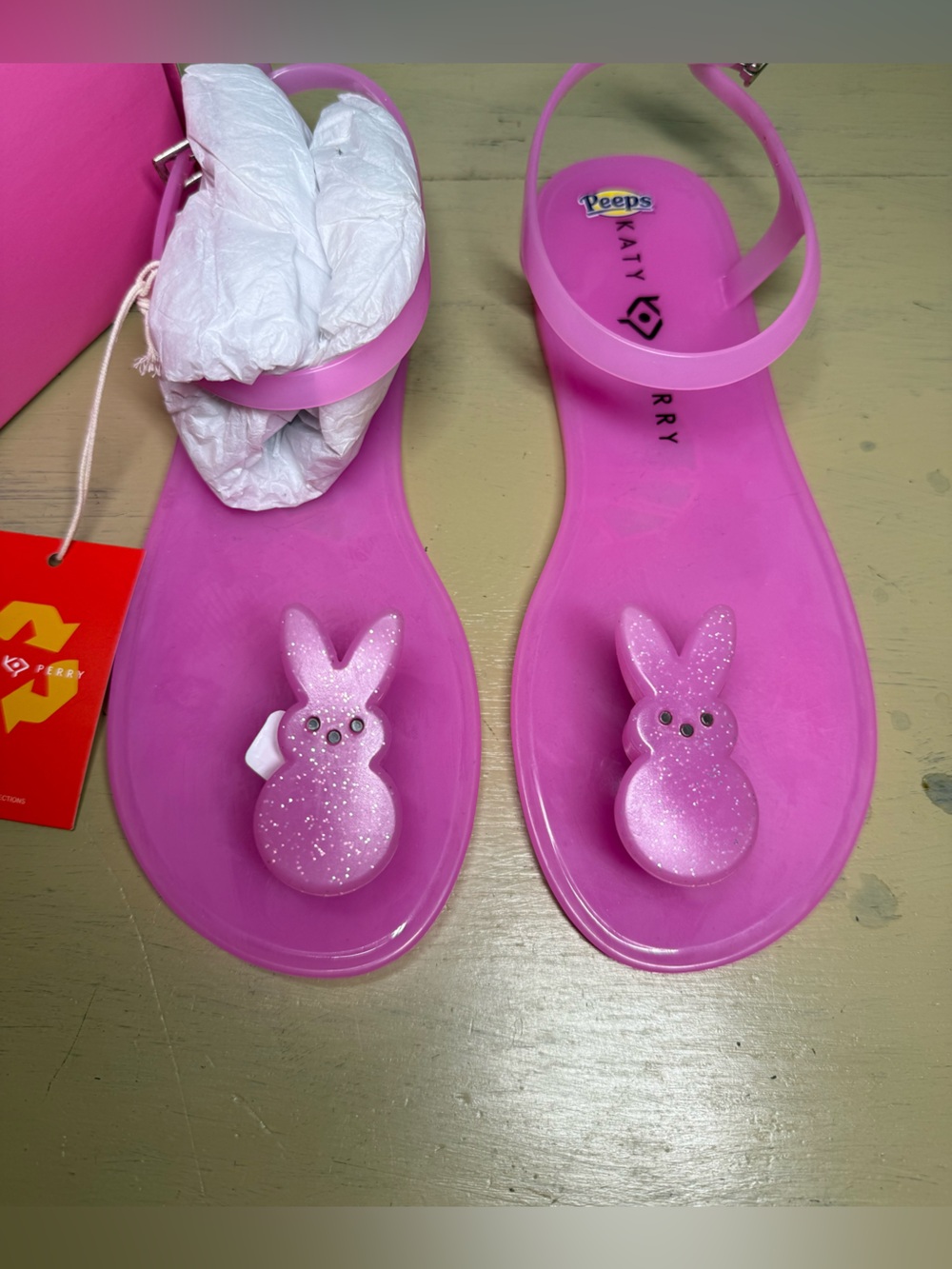Katy Perry Collections Pink “Peeps” Sandal Flats Flip-Flops